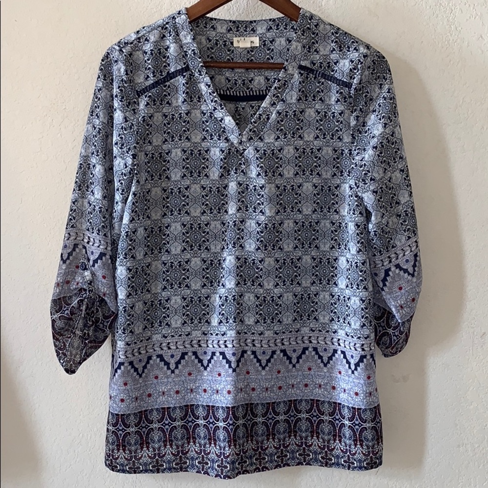 V-neck sheer blouse